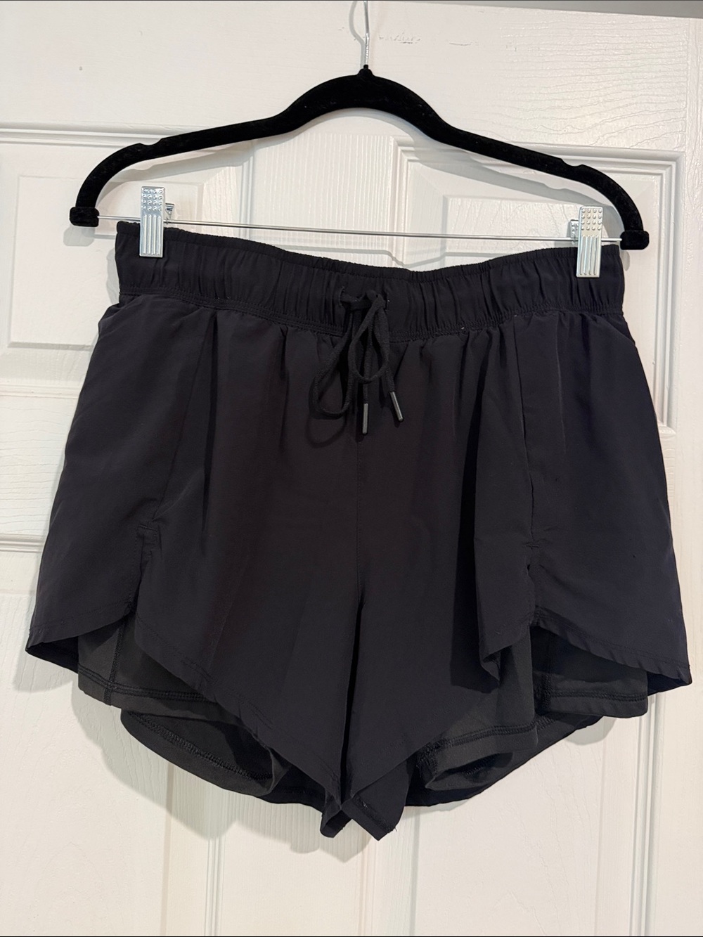 Avia Black Layered Athletic Drawstring Shorts